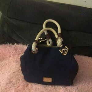 Classic Navy Rope-Handle Women's Handbag